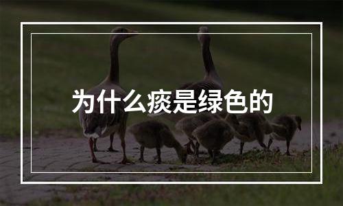 为什么痰是绿色的