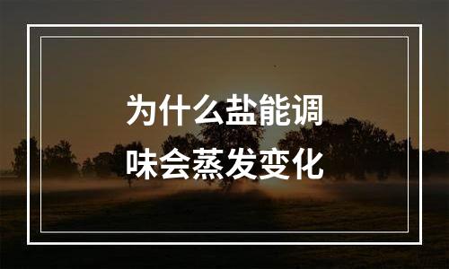 为什么盐能调味会蒸发变化