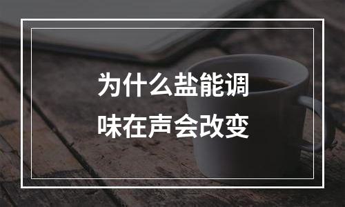 为什么盐能调味在声会改变