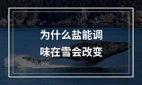 为什么盐能调味在雪会改变