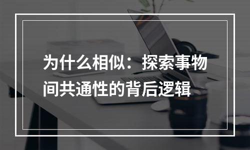为什么相似：探索事物间共通性的背后逻辑