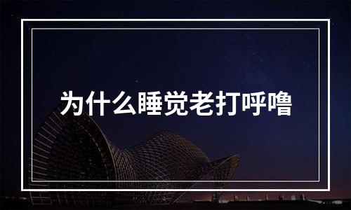 为什么睡觉老打呼噜