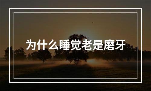 为什么睡觉老是磨牙