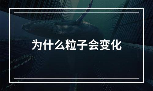 为什么粒子会变化