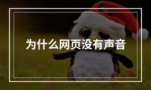 为什么网页没有声音