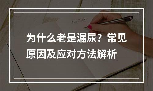 为什么老是漏尿？常见原因及应对方法解析
