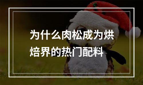 为什么肉松成为烘焙界的热门配料
