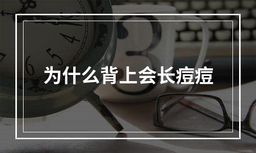 为什么背上会长痘痘