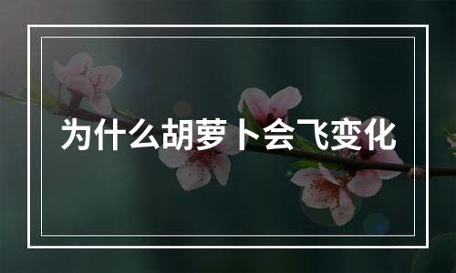 为什么胡萝卜会飞变化