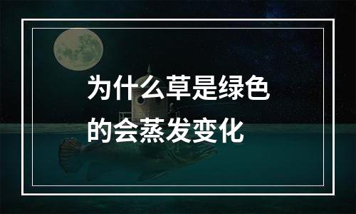 为什么草是绿色的会蒸发变化
