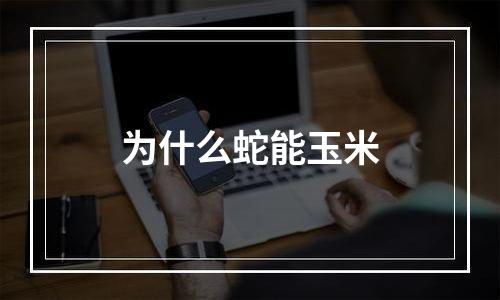 为什么蛇能玉米