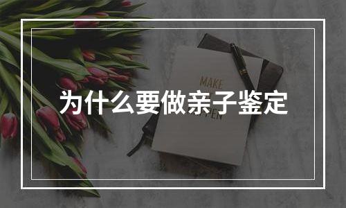 为什么要做亲子鉴定