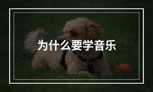 为什么要学音乐