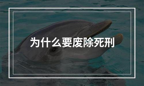 为什么要废除死刑