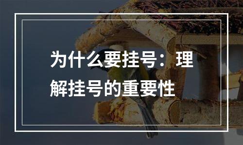为什么要挂号：理解挂号的重要性