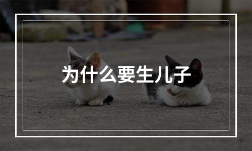 为什么要生儿子