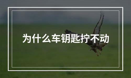 为什么车钥匙拧不动