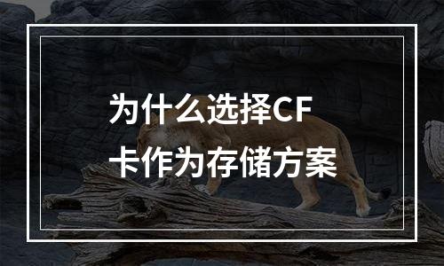 为什么选择CF卡作为存储方案