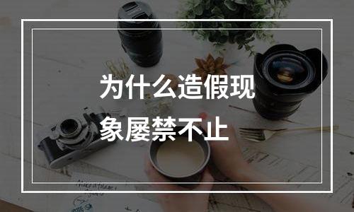 为什么造假现象屡禁不止
