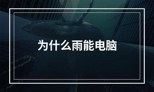 为什么雨能电脑