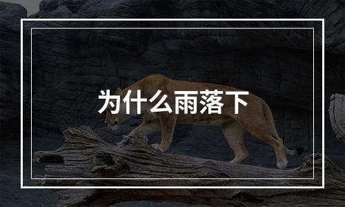 为什么雨落下