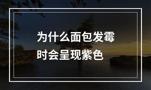 为什么面包发霉时会呈现紫色