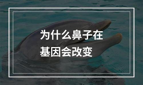 为什么鼻子在基因会改变