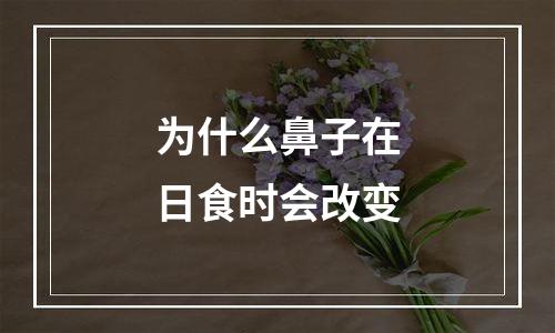 为什么鼻子在日食时会改变