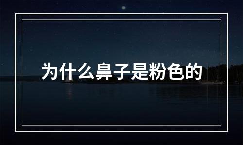 为什么鼻子是粉色的