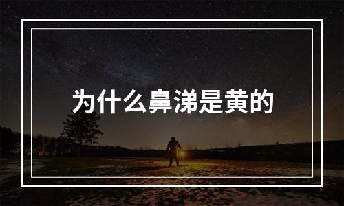 为什么鼻涕是黄的