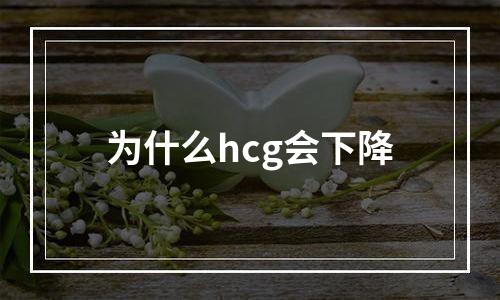 为什么hcg会下降