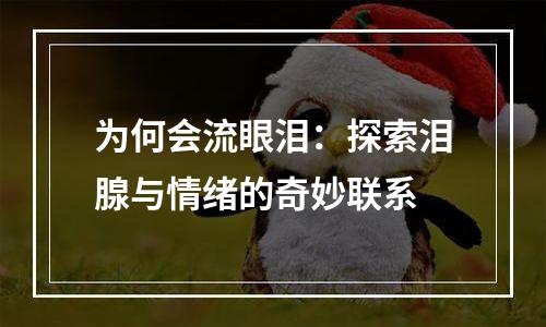 为何会流眼泪：探索泪腺与情绪的奇妙联系