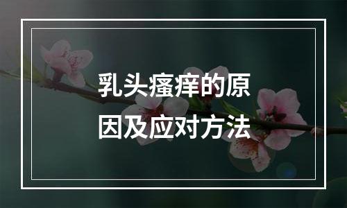 乳头瘙痒的原因及应对方法