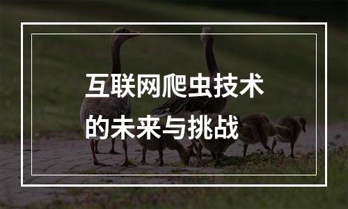 互联网爬虫技术的未来与挑战