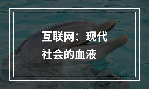 互联网：现代社会的血液