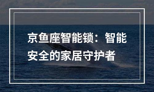 京鱼座智能锁：智能安全的家居守护者