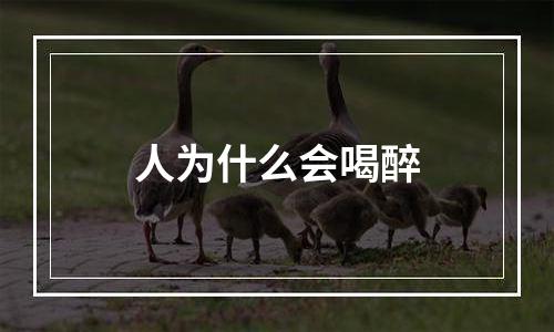 人为什么会喝醉