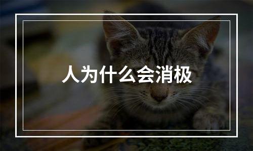 人为什么会消极