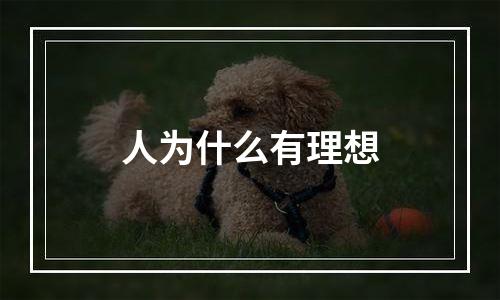 人为什么有理想