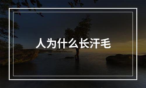 人为什么长汗毛