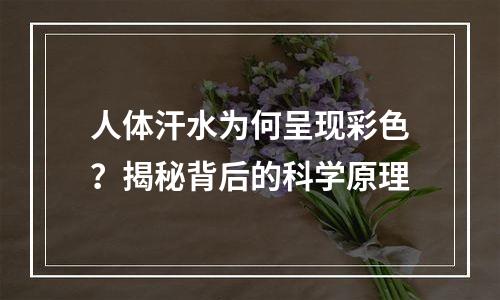 人体汗水为何呈现彩色？揭秘背后的科学原理