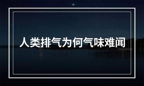 人类排气为何气味难闻