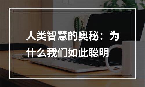 人类智慧的奥秘：为什么我们如此聪明