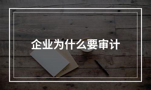 企业为什么要审计