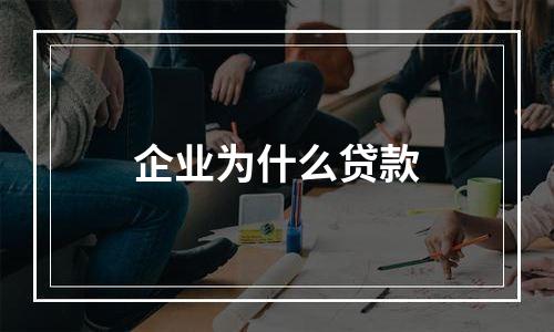 企业为什么贷款
