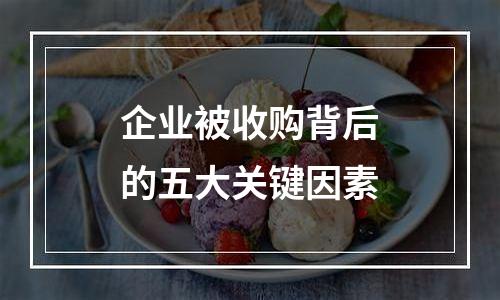 企业被收购背后的五大关键因素