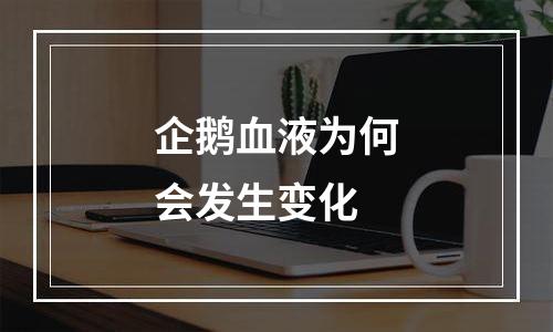 企鹅血液为何会发生变化