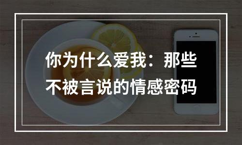 你为什么爱我：那些不被言说的情感密码