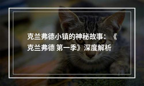 克兰弗德小镇的神秘故事：《克兰弗德 第一季》深度解析
