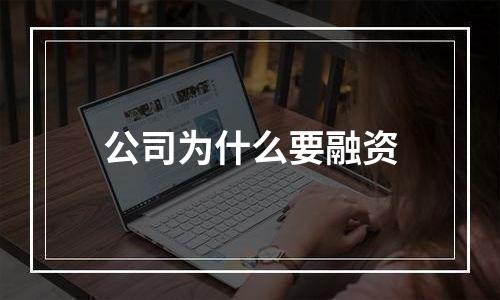 公司为什么要融资